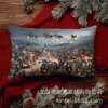 Exportación Transfronteriza Especializada en Escena de Nieve Navideña Patrón de Cascanueces Impreso Decoración del Hogar 50*30 Funda de Cojín Lumbar