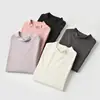 Tecido 230g Algodão Orgânico Classe A Algodão Cardado Escovado Gola Meia Alta Manga Longa Meninos e Meninas Outono e Inverno Manga Longa Camiseta Roupas Infantis