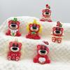 Novo ganancioso urso de morango chaveiro boneca pingente de urso de morango chaveiro pingente de urso de Natal pingente de urso atacado