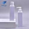 Fornecimento direto da fábrica frasco quadrado de 150ml frasco de loção branca com pump frasco de toner pet quadrado de ângulo reto