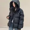 Casaco feminino de algodão com enchimento para outono e inverno, novo estilo quente, acolchoado e espessado, jaqueta de algodão quente, casaco puffer