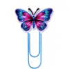 Mariposa grandes clips de papel coloridos papelería para estudiantes separadores de página marcapáginas clasificación suministros de oficina clips de papel de animalitos