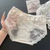 Ins Dream Ballet~Calzones de Encaje Francés para Mujer, Calzones de Algodón Puro Sexy de Tiro Medio para Mujer, Venta Directa del Fabricante