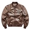 Chaquetas de Motocicleta de Primavera y Otoño para Adolescentes y Hombres, Chaquetas de PU con Cuello Alto, Chaquetas de Cuero Casuales a Prueba de Viento y Cálidas para Hombres