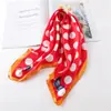 Lenço de Moda Coreana com Bolinhas Onduladas Estilo Hepburn Feminino Quadrado Pequeno Novo Estilo Lenço de Proteção para o Pescoço Lenço Fino com Proteção Solar Lenço