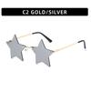 Moda transfronteriza gafas de sol sin montura de estrella de cinco puntas AliExpress gafas de sol navideñas modernas y divertidas gafas punk personalizadas