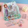 Traje de Disfraz para Uñas de Princesa de Dibujos Animados Pegatinas para Uñas Infantiles Hechas a Mano DIY Pegatinas para Uñas con Cuentas Juguetes de Joyería