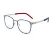 Montura de gafas para miopía sin tornillos de dos colores a la moda, montura de gafas deportiva retro con personalidad de cara grande de aleación de titanio y montura completa
