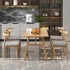 Juego de Mesa y Sillas Nórdicas para Uso Doméstico, Económico para Apartamentos Pequeños, Adecuado para 4-6 Personas, Mesa de Comedor Simple para Uso Comercial o Viviendas de Alquiler