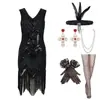Amazon 1920S Vestido de Noche Gatsby Retro Europeo y Americano con Borlas Tallas Grandes Cuello en V