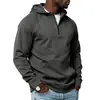 Sudadera con capucha de forro polar con media cremallera para hombre transfronteriza, chaqueta casual de punto patchwork de ajuste holgado para otoño e invierno de Amazon