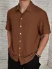 2026 E-commerce Transfronteiriço Camisa Masculina Verão Novidades Roupas Masculinas Cor Sólida Manga Curta Esportivo Casual Top Respirável