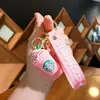 Llavero Creativo Taza Starbucks PVC Dibujo Animado Creativo Panda Rojo Muñeco para Mochila Colgante Pequeño Círculo Negro Panda