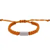 Pulsera Rectangular Tejida de Acero Inoxidable Grabable para Pareja Pulsera de Acero de Titanio Personalizada de Moda Hecha a Mano