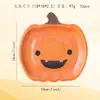 Transfronterizo en stock Vajilla para Fiesta de Halloween Plato de Papel Desechable de Halloween Plato de Calabaza Sonriente de Acción de Gracias