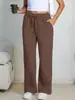 Pantalones de chándal holgados de pierna ancha para mujer de tallas grandes más vendidos con forro polar y cordón en Amazon y Temu en Europa y América
