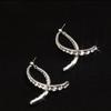 Pendientes de aro cruzado de diamantes explosivos de Douyin para mujer otoño 2022 pasador de plata s925 pendientes de cola de pez moda versátiles pendientes versátiles