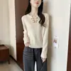 Nueva colección de otoño e invierno para mujer de talla grande: suéter tejido elegante y adelgazante, top de manga larga estilo coreano