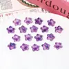 Acessório de flor de vidro de cinco pétalas com furo médio de 10mm, pulseira DIY feita à mão, colar, acessórios de joia estilo antigo, atacado
