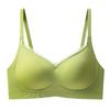 Roupa íntima de látex sem costura feminina aro sem aro copo UU seios pequenos franzidos para cima Suporte superior anti-queda dos seios sutiã ajustável