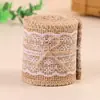 Encaje de encaje de rollo de lino encaje DIY hecho a mano boda Navidad manualidad encaje de rollo de lino cuerda de rollo de lino venta al por mayor