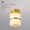 Nueva luz de balcón de estilo chino totalmente de cobre, luz para pasillo y recibidor, lámpara de techo pequeña minimalista nórdica para dormitorio, luz para pasillo de entrada
