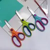Tijeras de Acero Inoxidable para Cortar Papel, Estudiante, Hogar, Portátiles, de Seguridad para Niños, Multifuncionales, de Dos Colores, para Oficina