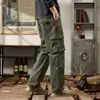 Calça casual masculina de marca da moda, estilo americano, primavera e outono, corte reto solto, novo modelo 2026, perna larga, plus size, calça masculina cinza workwear