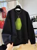 Sudadera Chaqueta Holgada de Manga Larga con Estampado de Frutas Estilo Perezoso para Mujer Otoño Casual Oversize Cuello Redondo Suéter