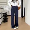Calça jeans reta de quatro vias com ajuste slim