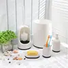 [Ventas directas de fábrica] suministro de kit de baño de plástico, 5 juegos de productos de baño, hermoso y elegante