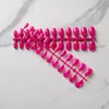 Nuevos Parches para Uñas 24 Piezas Color Puro Brillantes Ovalados Cortos Parches de Manicura Removibles Parches de Uñas Terminados Usables Parches de Uñas Postizas