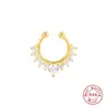 Anel Falso para Nariz de Prata Esterlina S925 com Diamante Haste em C Piercing Decoração de Nariz Tendência da Moda Europeia e Americana Estilo Frio Unha de Nariz Acessórios Estilo INS