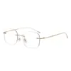 2026 Nuevo Modelo Marco Sin Marco Marco de Titanio Gafas con Borde Dorado para Mujer Marco Ultraligero Se Puede Montar con Lentes de Lectura, Gafas Anti Luz Azul para Hombre, Gafas Ultraligeras