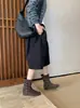 Botines color caqui ajustados con plataforma interior, botines cortos, botines para mujer, botines de otoño e invierno para combinar con faldas, botines tobilleros, botines negros tipo Martin
