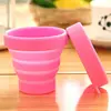Copo de vinho tinto de silicone de venda quente Amazon Copo de água de silicone dobrável resistente a quedas ao ar livre portátil de vidro de vinho de silicone