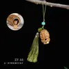 Palo de Sándalo Verde Tallado Hueco Flor de Loto Calabaza Montaña Colgante Accesorio para Teléfono Móvil Llavero Regalo