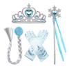 Accesorios Congelados Accesorios de Aisha Cenicienta cosplay Accesorios Azules Aretes Collar Guantes Flores