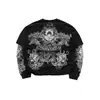 Camiseta Falsa de Dos Piezas de Manga Larga para Hombre, Estilo Retro Americano con Estampado de Alas Desgastado, Estilo Punk Subcultural, Top Holgado de Cuello Redondo