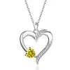 Collar de Plata de Ley S925 Europeo y Americano de Gama Alta con Doce Piedras del Zodiaco, Temperamento Corazón para Mujer, Collar con Sentido de Diseño de Nicho