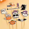 Decoración de Pastel de Halloween Arcilla Suave Figura Linda de Fantasma Ojos Chistosos Perlas de Azúcar Velas de Halloween Toppers Inserts