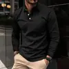 Camisa Polo de Primavera y Otoño Transfronteriza para Hombre, Color Sólido Nuevo, Cremallera, Impresión 3D, Versátil, Casual, Cuello de Solapa, Transpirable, Talla Grande