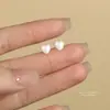 Pendientes de Plata de Ley S999 en Forma de Corazón, Plata Pura, Pendientes de Moda y Versátiles, Diseño Único de Nicho, Joyería de Alta Gama