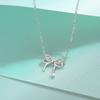 Collar de plata S925 mariposa sueño lazo femenino sentido del diseño francés colgante de moda nacional cadena para suéter regalo de Navidad al por mayor