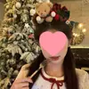 Nuevo Aro para el Cabello de Peluche Oso Navideño Popular en Internet Nueva Diadema Sello de Cabello Retro Decoración para Fiesta Navideña Aro para el Cabello