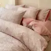 Otoño e Invierno Nuevo Juego de Cama de Algodón Cepillado 60s de Cuatro Piezas Algodón Puro Todo Algodón Engrosado Cálido Estampado Funda de Edredón Suave Suministros