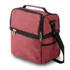 Bolsa de almuerzo aislante de doble capa personalizada para Amazon, bolsa de picnic para exteriores, bolsa térmica, bolsa de almuerzo portátil con correa para el hombro, lonchera