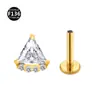 F-136 Aleación de Titanio Zircón Labio Uña Bolsa Triangular Taladro 0.9 Boca Oreja Uña Hueso de la Oreja Uña Joyería para Perforación Humana