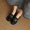 Sapatos Femininos Slip-On Retrô Salto Baixo Couro Genuíno 2025 Novos Mocassins de Solado Macio para Mulheres Sapatos Pequenos de Couro Britânicos para Mulheres