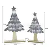 Árbol de Navidad de Madera Decoración de Mesa Independiente Decoración de Árbol de Navidad con Decoración de Fieltro de Lana